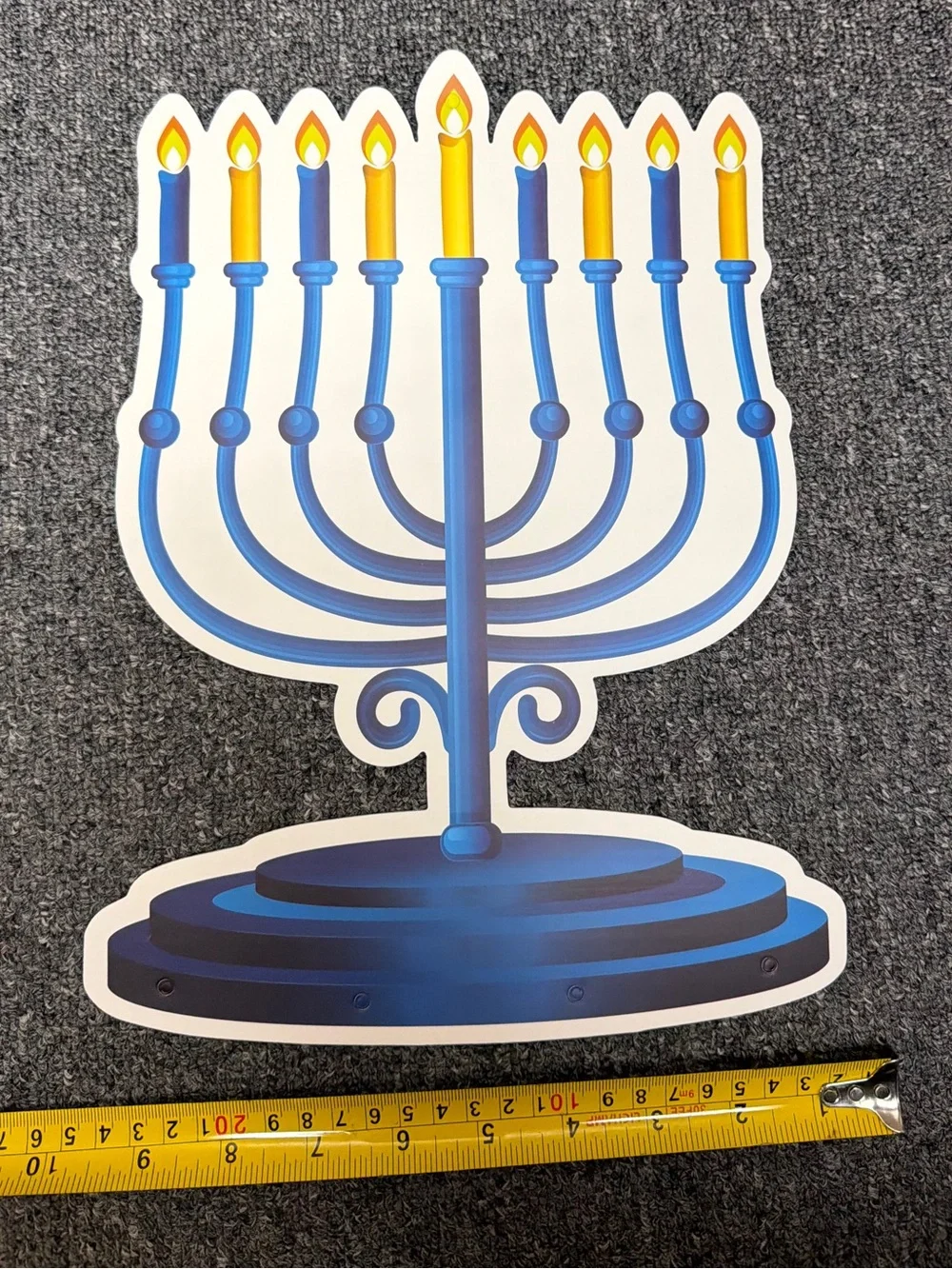 Hanukkah lot of 7, Blue Menorah Cutouts – Holiday Party Decorations